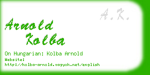 arnold kolba business card